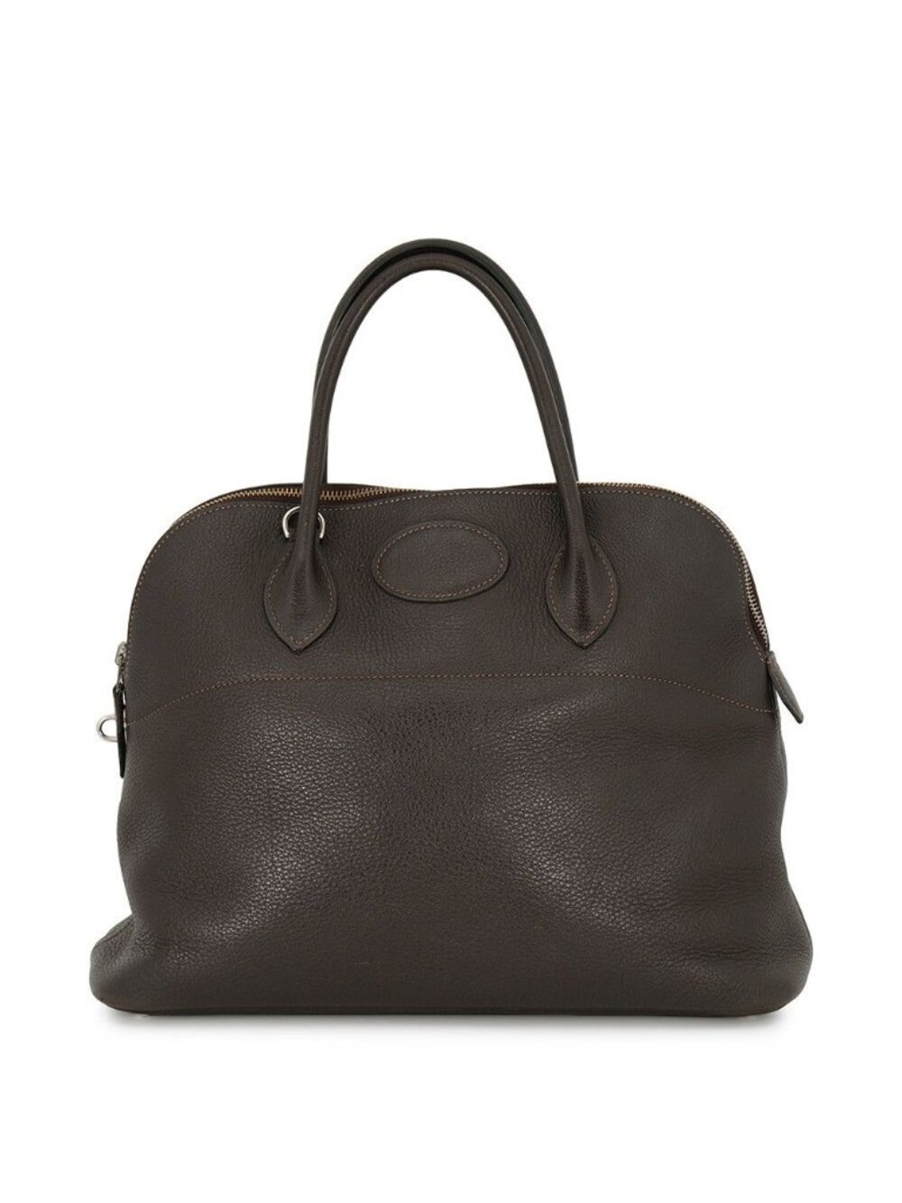 Hermes Bolide 35 Cacao Silver Taurillon Clemence 2-Way Shoulder Bag
